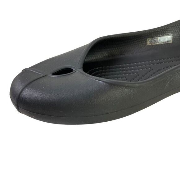 Crocs Olivia Womens Solid Black Slingback Flats Round Closed Toe Shoes sz 7 - Picture 5 of 16